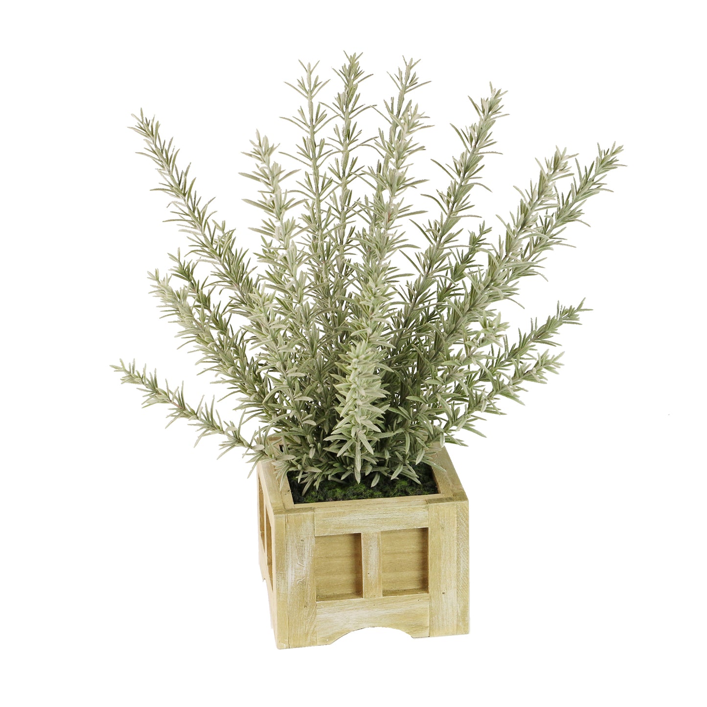 Lifelike Plant in Rustic Wooden Pot